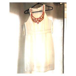 SOLD White dress with Statement Collar